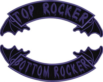 Bat Bottom Top Rocker, Embroidered Patch, Custom Embroidered, Custom Embroidery, Biker Patch, Motorcycle Patch, BackPatch, Personalized Patch
