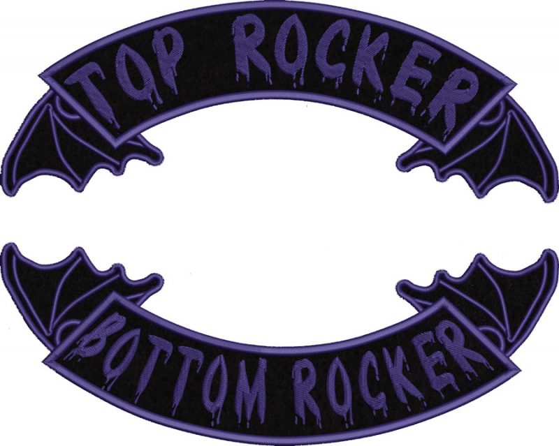 Bat Bottom Top Rocker, Embroidered Patch, Custom Embroidered, Custom Embroidery, Biker Patch, Motorcycle Patch, BackPatch, Personalized Patch
