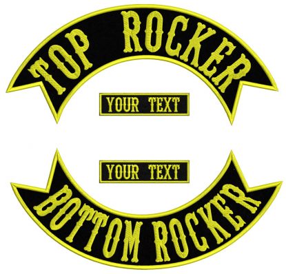 Top Rocker, Bottom Rocker+ FREE NAMETAG, Embroidered Patch, Custom Embroidered, Custom Embroidery, Motorcycle Patch, BackPatch, Personalized Patch