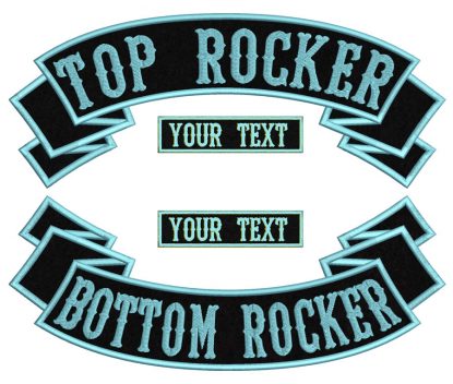 Top Rocker or Bottom Rocker+ FREE NAMETAG, Embroidered Patch, Custom Embroidered, Custom Embroidery, Motorcycle Patch, BackPatch, Personalized Patch