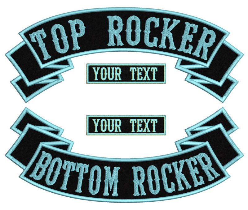 Top Rocker or Bottom Rocker+ FREE NAMETAG, Embroidered Patch, Custom Embroidered, Custom Embroidery, Motorcycle Patch, BackPatch, Personalized Patch