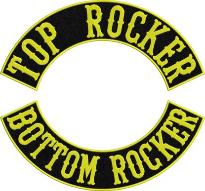 Round Bottom Top Rocker, Embroidered Patch, Custom Embroidered, Custom Embroidery, Biker Patch, Motorcycle Patch, BackPatch, Personalized Patch