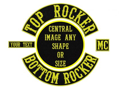 CUSTOM ROCKER SET, Embroidered Patch, Custom Embroidered, Custom Embroidery, Biker Patch, Motorcycle Patch