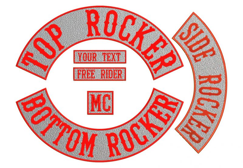 6Pcs REFLECTIVE SET:Bottom,Top,Side Rocker 2xTag MC, Embroidered Patch, Custom Embroidered, Custom Embroidery, Motorcycle Patch, Back Patch