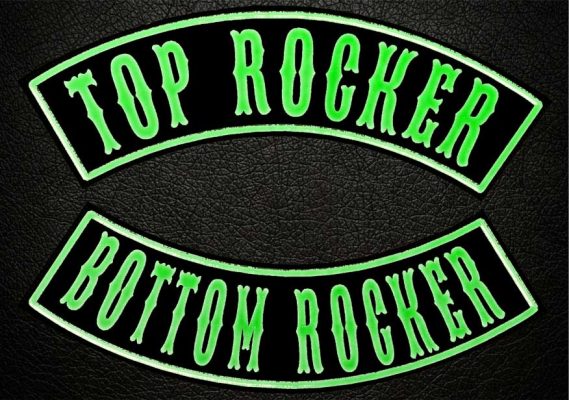 Glow In The Dark Top Rocker, Bottom Rocker, Embroidered Patch, Custom Embroidered, Custom Embroidery, Biker Patch, Motorcycle Patch