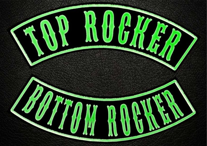 Glow In The Dark Top Rocker, Bottom Rocker, Embroidered Patch, Custom Embroidered, Custom Embroidery, Biker Patch, Motorcycle Patch