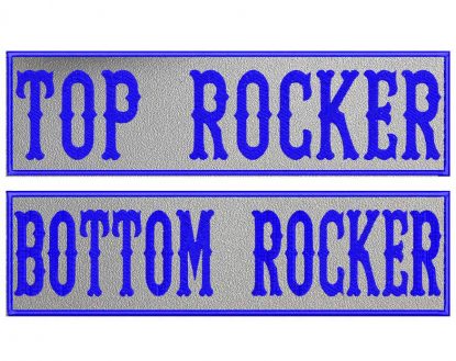 REFLECTIVE Flat Bottom Top Rocker, Embroidered Patch, Custom Embroidered, Custom Embroidery, Biker Patch, Motorcycle Patch