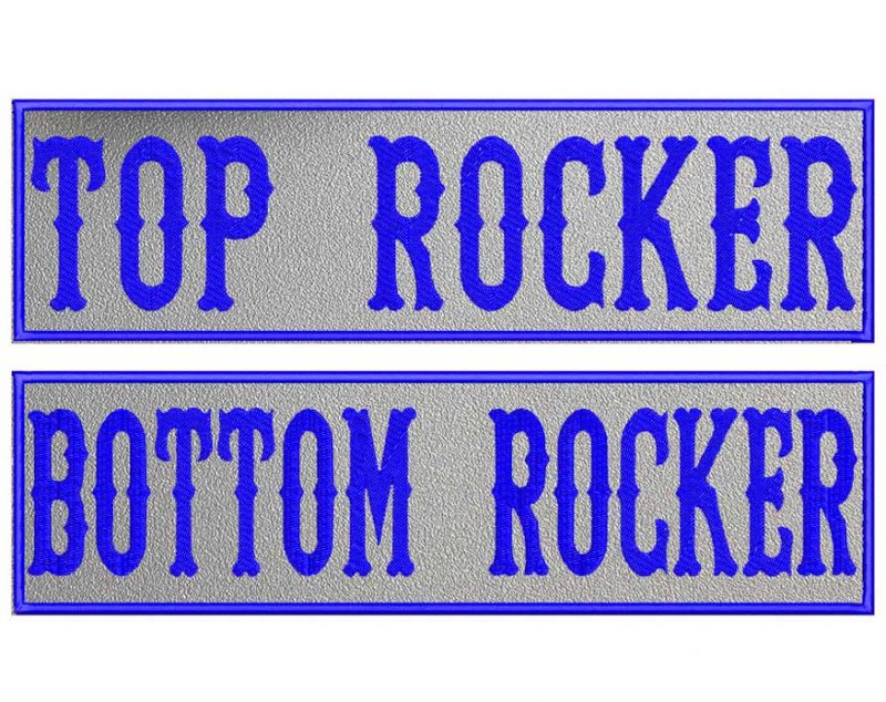 REFLECTIVE Flat Bottom Top Rocker, Embroidered Patch, Custom Embroidered, Custom Embroidery, Biker Patch, Motorcycle Patch