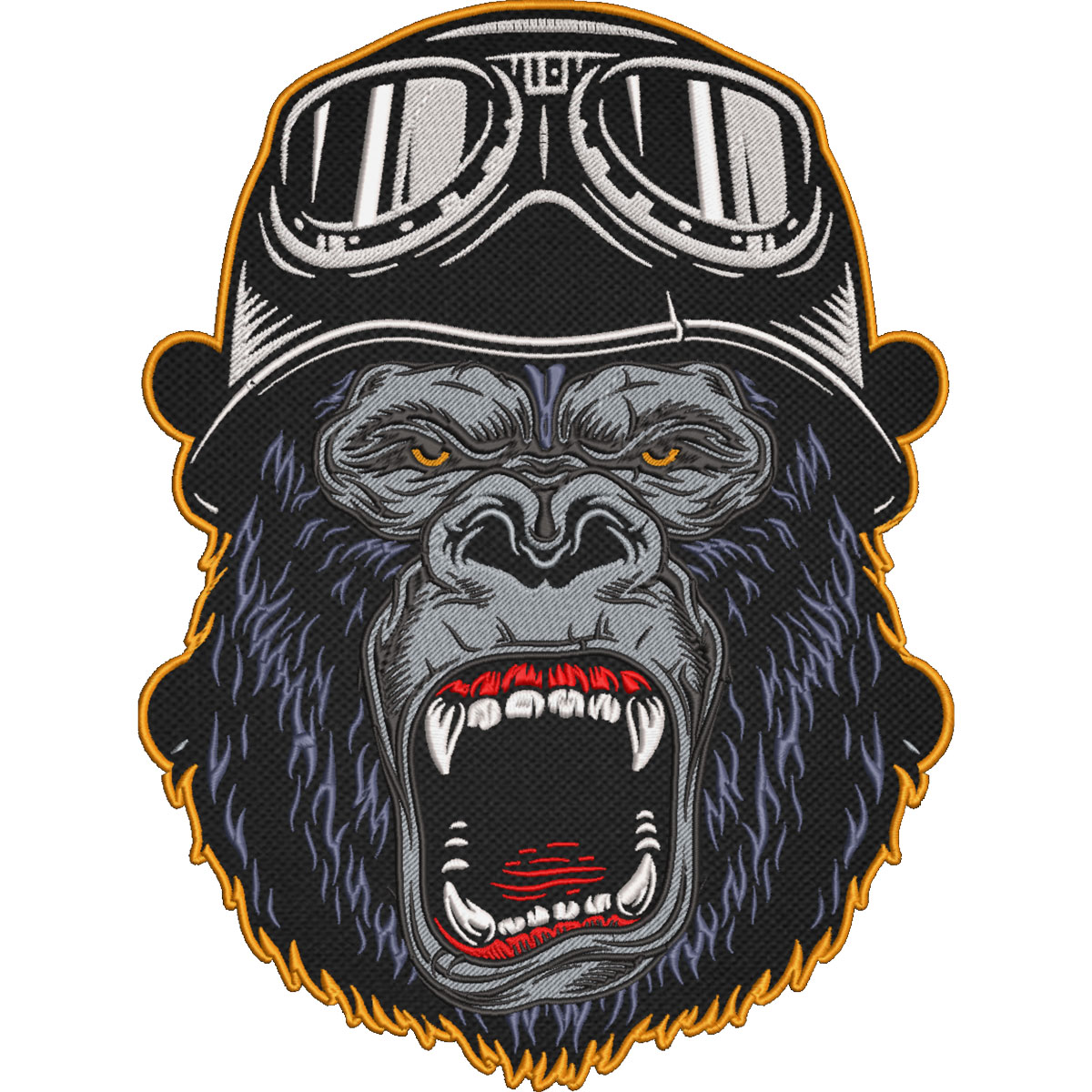 Gorilla Biker Patch Large Embroidered Motorcycle Back Patch β Angry Ape Helmet Design β 30x23cm-12x9"