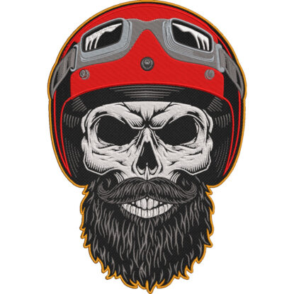Skull Helmet Biker Patch Large Embroidered Motorcycle Back Patch – 30x23cm-12x9"