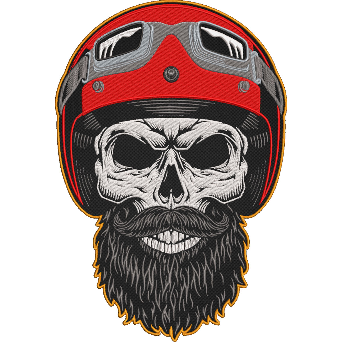 Skull Helmet Biker Patch Large Embroidered Motorcycle Back Patch – 30x23cm-12x9"
