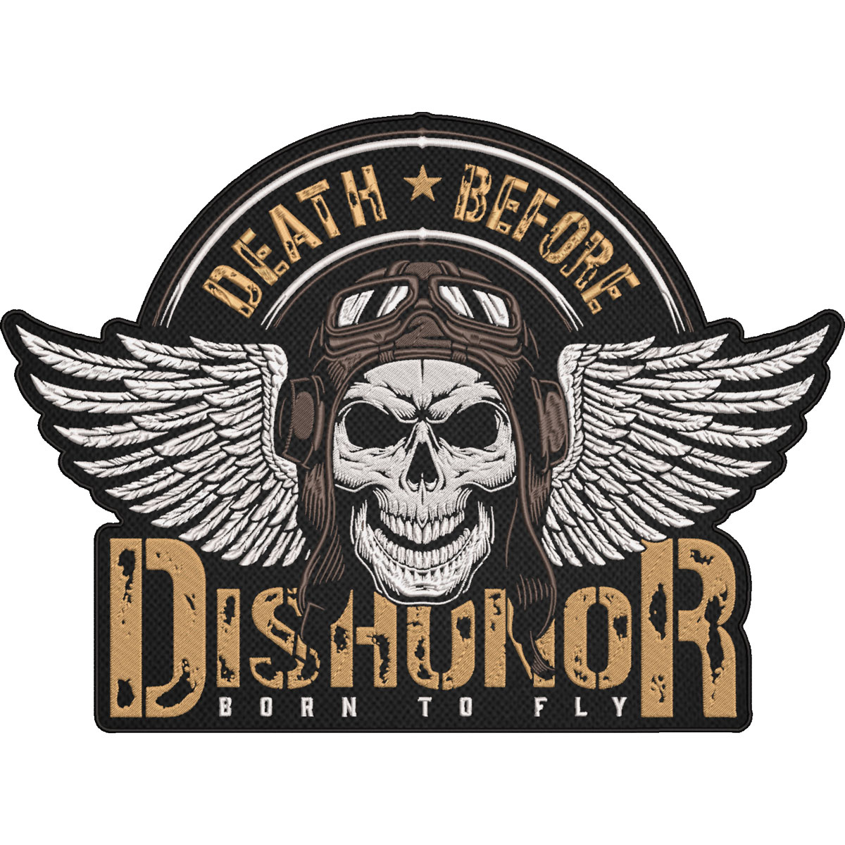 Death Before Dishonor Patch – Born To Fly Military Skull Embroidered Patch – Army Aviation Veteran Patch 23x30cm-9×12″