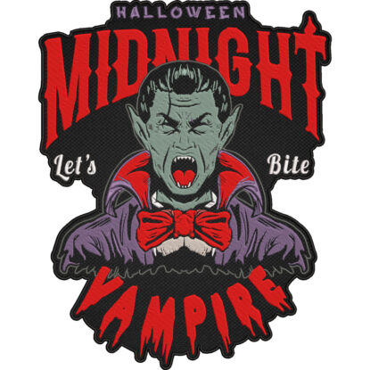 Halloween Midnight Vampire Patch – Let’s Bite Embroidered Patch 30x23cm-12x9"