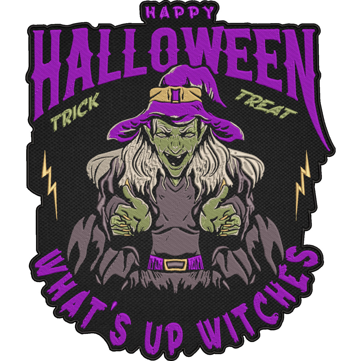 Happy Halloween Trick or Treat Patch – What’s Up Witches Embroidered Patch 30x26cm-12x10"