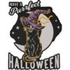 Have a Purrfect Halloween Patch – Black Cat Witch Embroidered Patch 30x23cm-12x9"