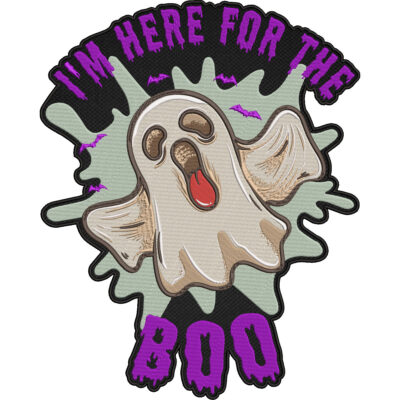 I’m Here For The Boo Patch – Halloween Ghost Embroidered Patch – 30x23cm-12x9"
