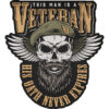 This Man Is A Veteran Patch – His Oath Never Expires – Army Veteran Skull Patch – Military Embroidered Back Patch 30x26cm-12x10"