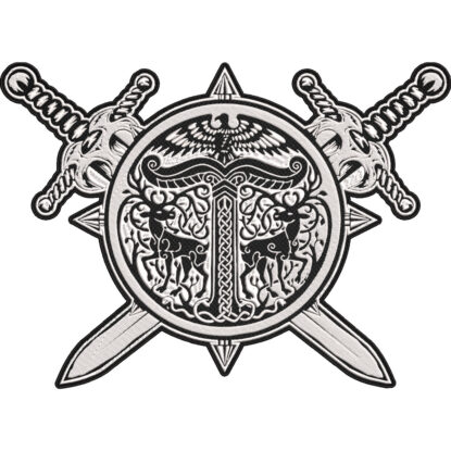 Irminsul Symbol – Ancient Norse Sacred Pillar – Viking Norse Mythology Biker Back Patch 30x21cm-12x9"