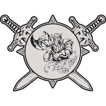 Viking Warrior Patch – Norse God Embroidered Back Patch – Nordic Mythology Patch 30x21cm-12x9"